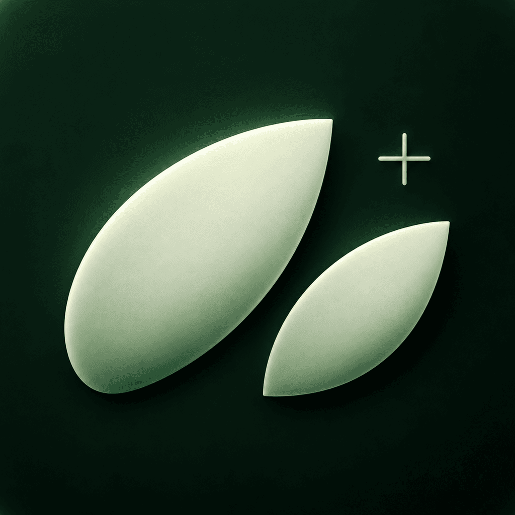 EatMe+ two-leaf app icon